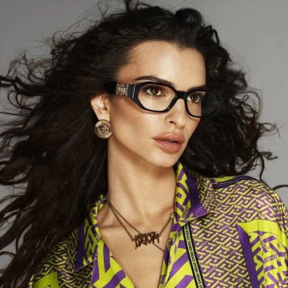 Versace VE3320U 108 Eyeglasses Dark Havana 56mm Geometric Frame - Picture 4 of 11